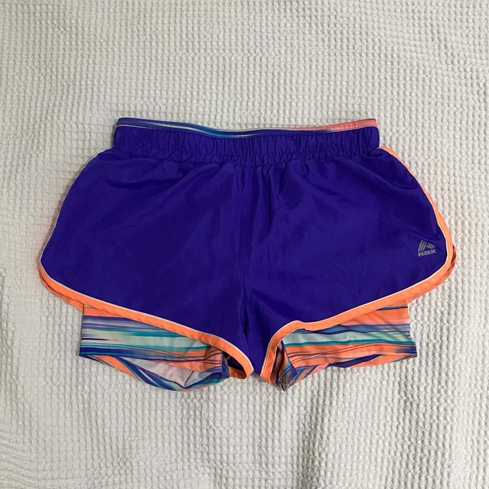 RBX Women's Purple and Orange Athletic Shorts
